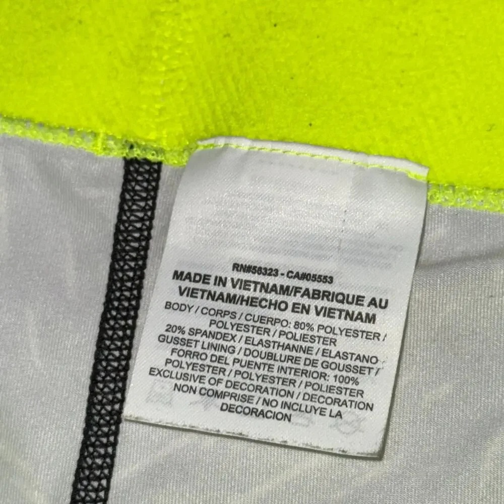 NIKE Pro Capri Leggings Women's Size Small Black Neon Yellow Dri-Fit Gorpcore